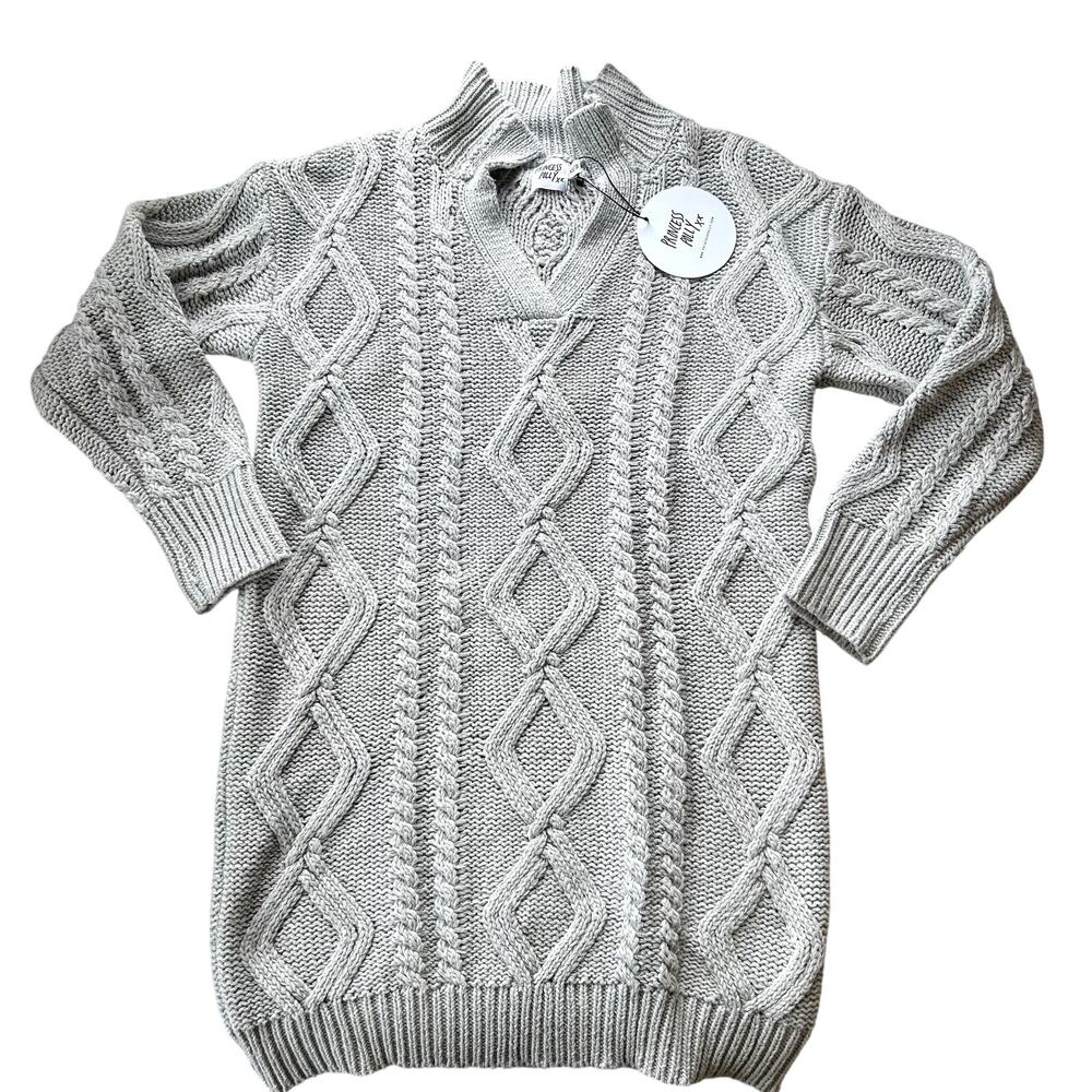 NWT Women's Princess Polly Cavanaugh Sweater Dress Size XS/S Gray Cable Knit New
